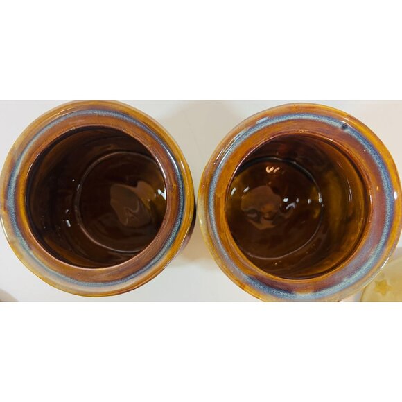 Santa Face Ceramic Bowls Sugar & Powdered Creamer Star Lid "Ho! Ho! Ho!" Design - Picture 5 of 6